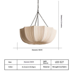 Fabric Chandelier Bedroom Vintage Lighting Fixture